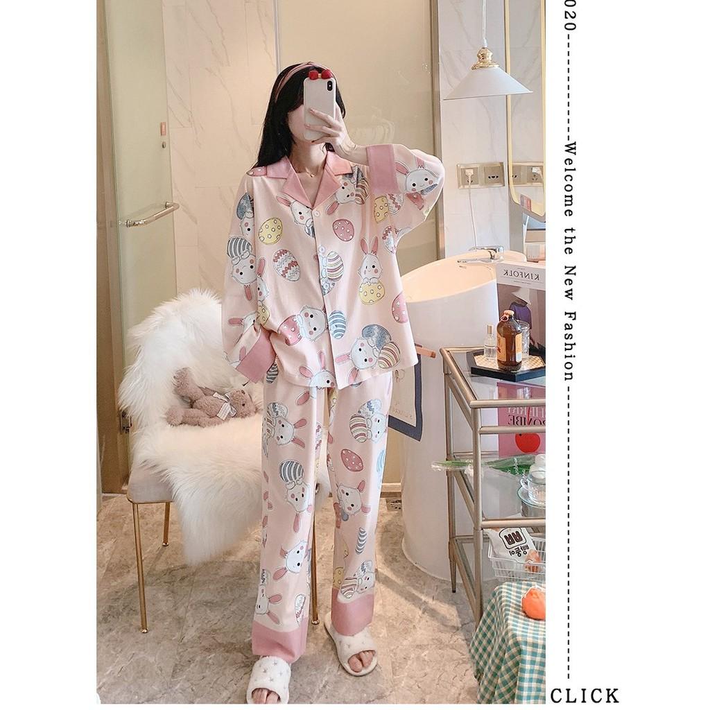 Pijama- Đồ Bộ Ngủ Nữ Cotton Áo Dài Quần Dài Nhiều Mẫu DDCP03