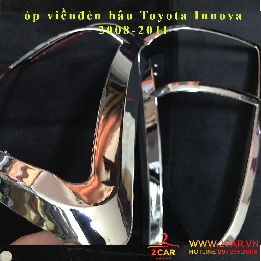 Ốp viền đèn pha, hậu xe Toyota Innova 2009-2011 mạ crom cao cấp, sáng bóng