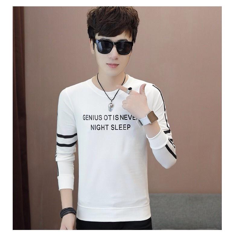 Áo Thun Nam Dài Tay Cổ Tròn In Chữ AT03 Skymen fashion