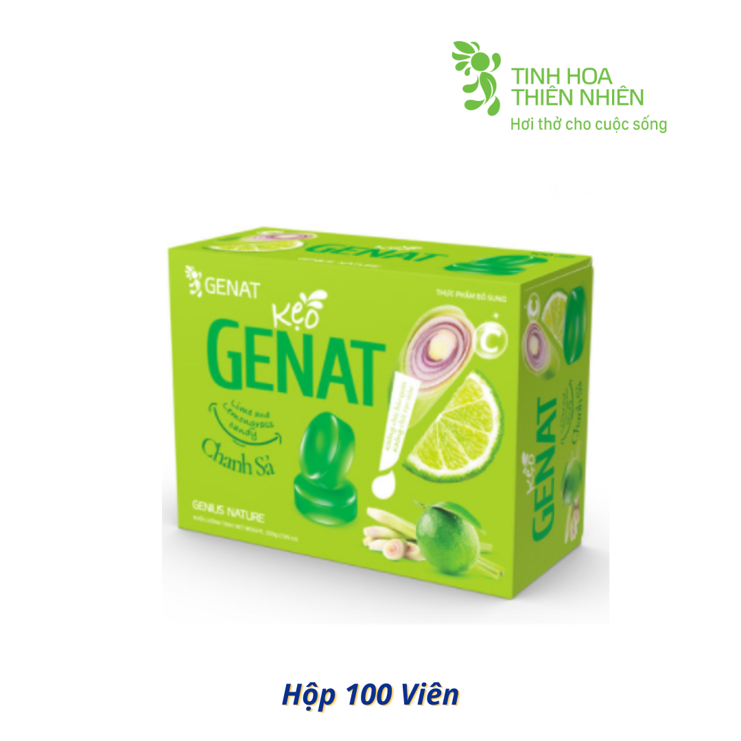 Kẹo ngậm Genat Chanh Sả (Hộp 100 viên)