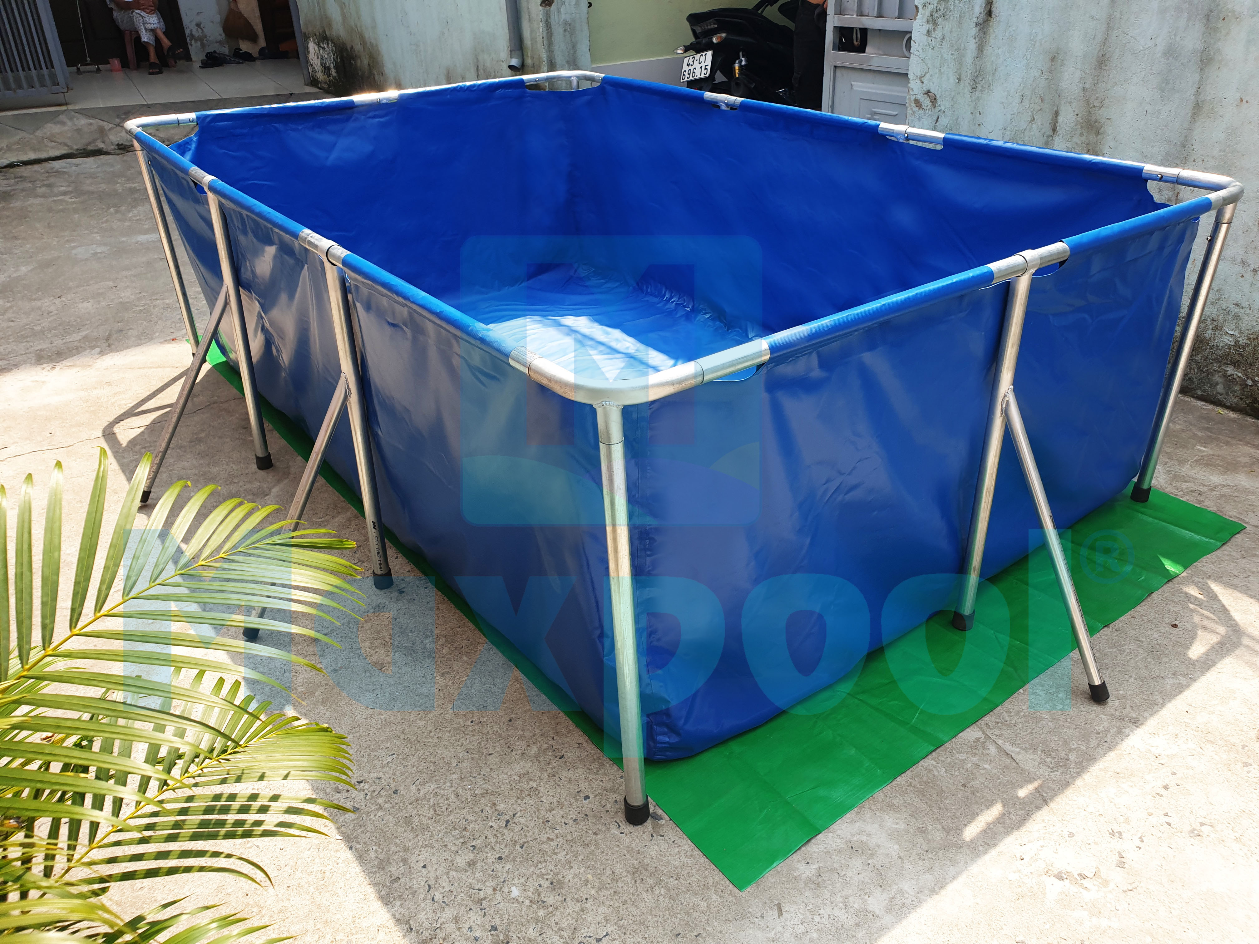 Bể bơi khung kim loại chịu lực kích thước 2.5x1.5x0.8m - Thương hiệu MAXPOOL