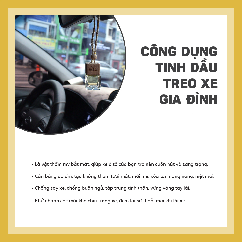 Tinh dầu hương Gia Đình treo xe ô tô, phòng ngủ, tủ quần áo, nhà vệ sinh giúp khử mùi, chống say xe