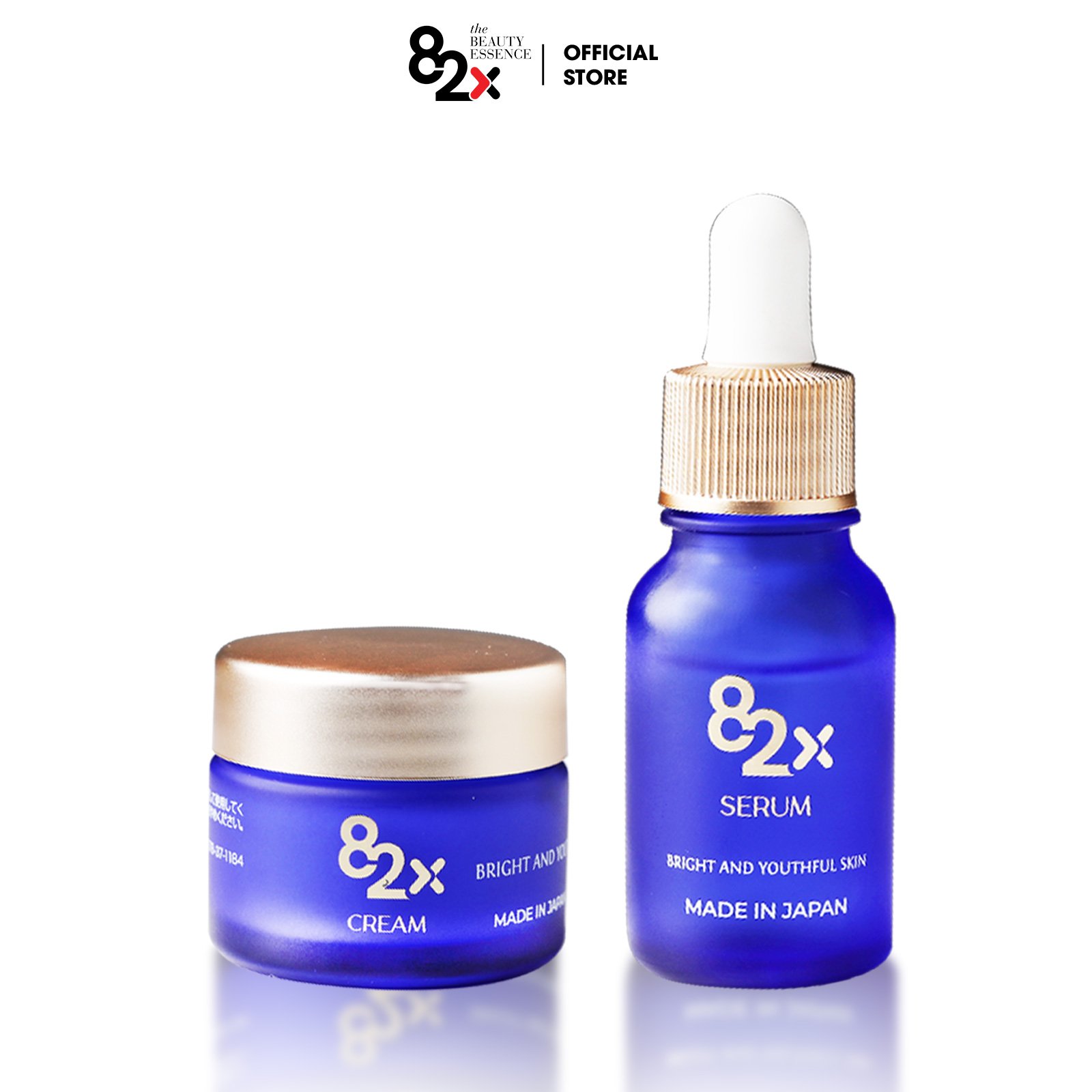 82X- Bộ đôi AI STEM CELL SERUM & CREAM dưỡng trắng , chống lão hóa hoàn hảo đến từ Nhật Bản với 10ml/chai và 10mg/hộp.