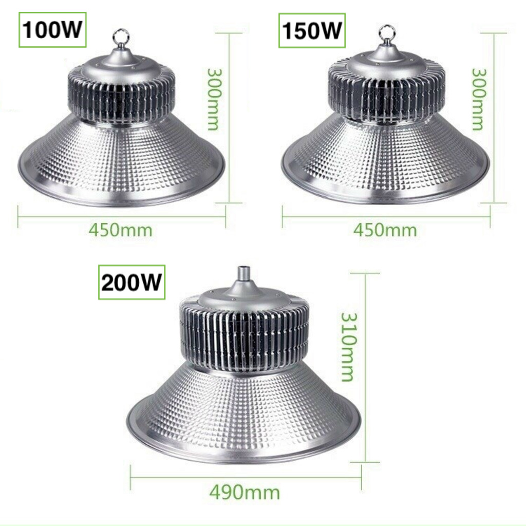 Đèn led nhà xưởng công nghiệp HIGHBAY UFO, công suất 100w 150w 200w