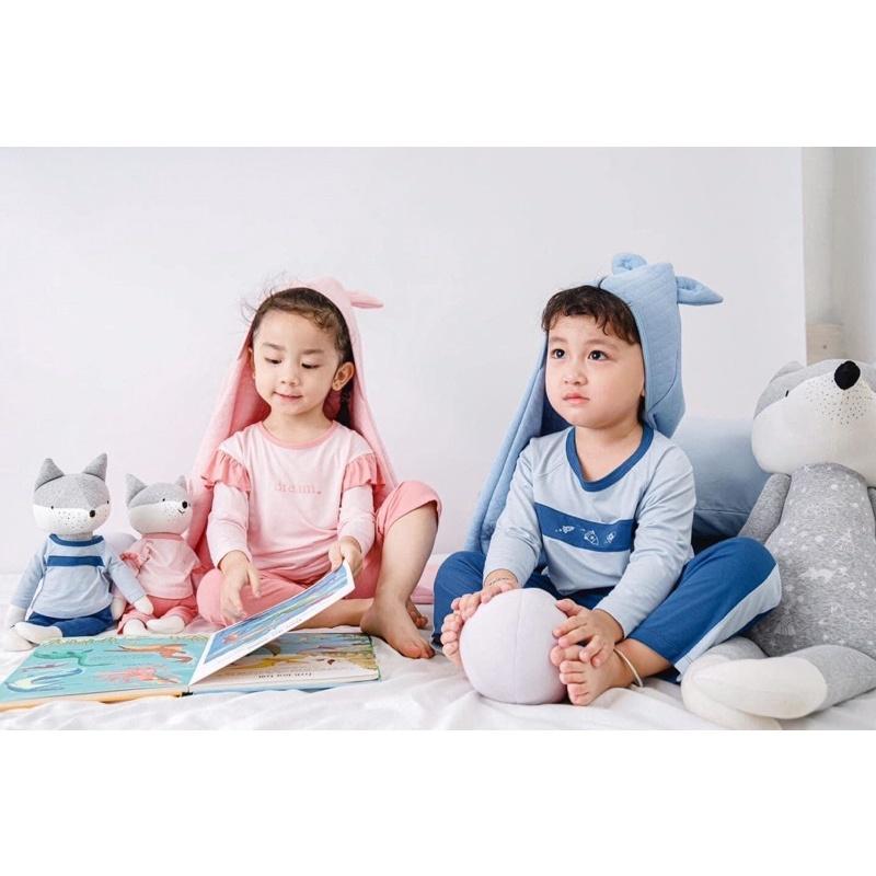 Bộ quần áo dài tay pyjama xanh tàu bay 2-5 tuổi