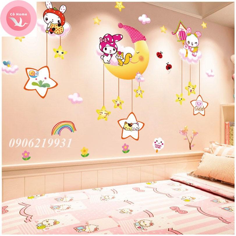 Tranh Dán Tường Cho Bé - Decal Dán Tường Cho Bé Hình Ngôi Sao TE08