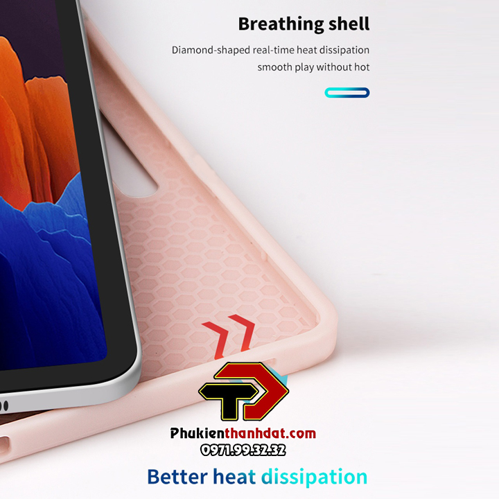 Bao da chống sốc cho Samsung Galaxy Tab S9, Tab S9+ Plus, Tab S9 Ultra có ngăn đựng bút tiện lợi
