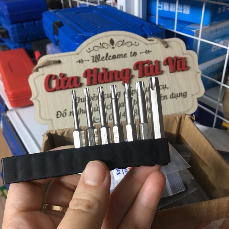 Bộ 7 mũi hoa dâu 5 cạnh, có lỗ THÉP CỨNG