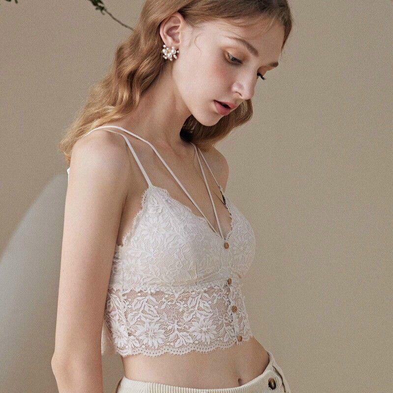 Áo 2 dây ren- bra ren dài mới