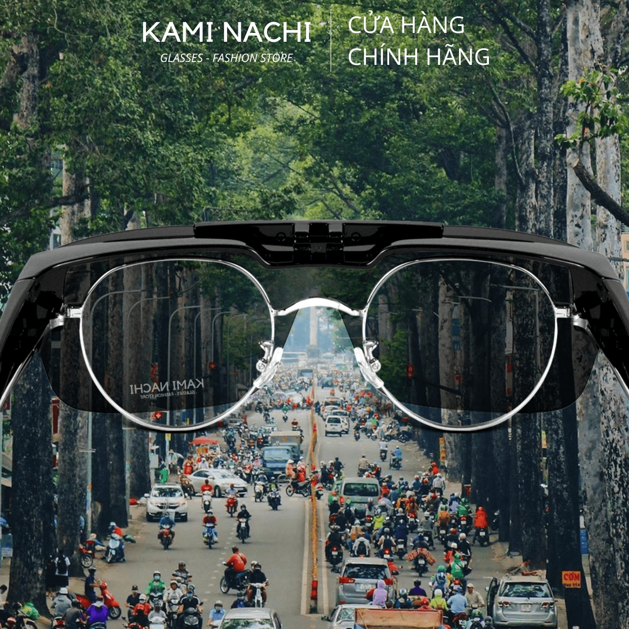 Gọng kính Shield Glasses chống phân cực, chống tia UV, có thể lật lên KAMI NACHI T8805