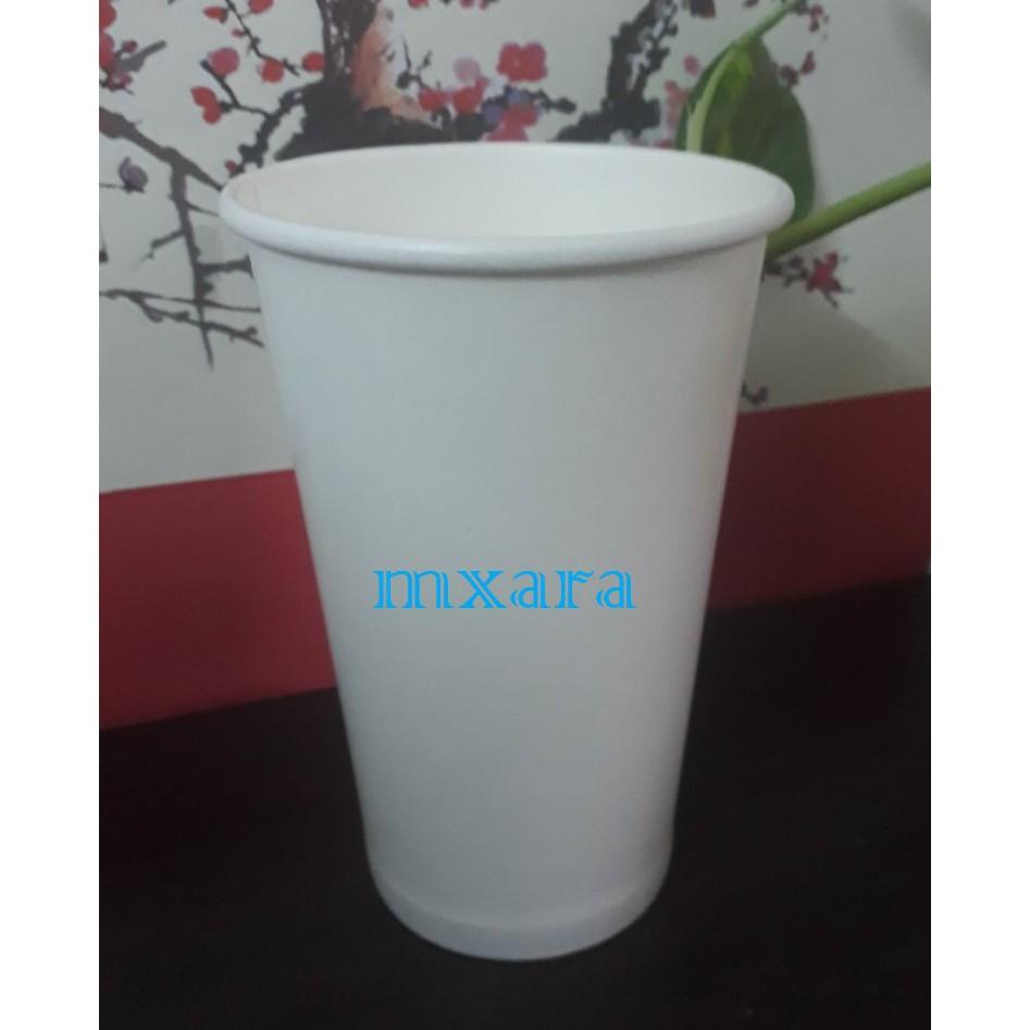 50 Ly Giấy 22oz ~ 700ml Kèm Nắp Bằng