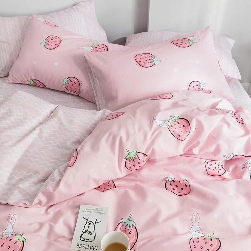 Bộ Chăn Ga Gối Cotton Living Hàng Nhập Khẩu Cao Cấp 4 Món 100% cotton Siêu Đáng Yêu