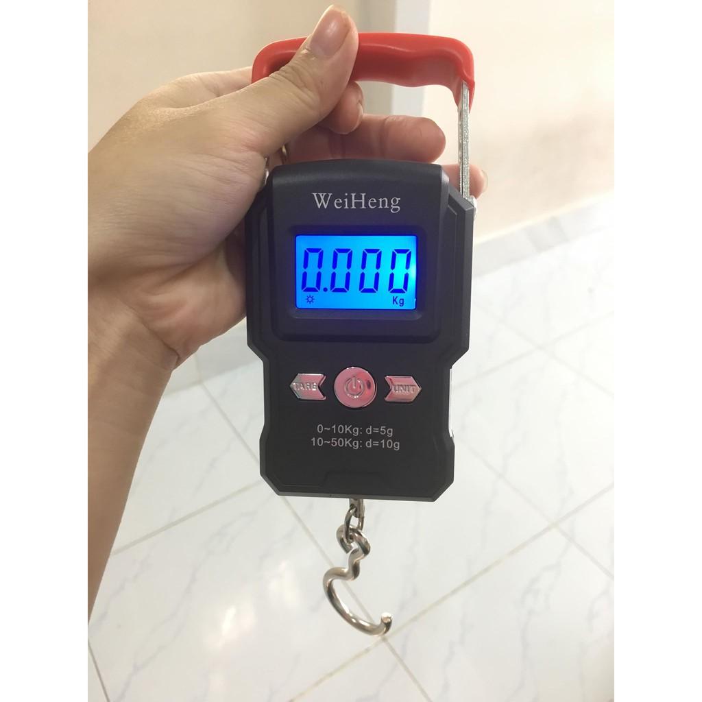 Cân điện tử cầm tay có móc treo màn hình LCD 50kg/5g sử dụng đa năng