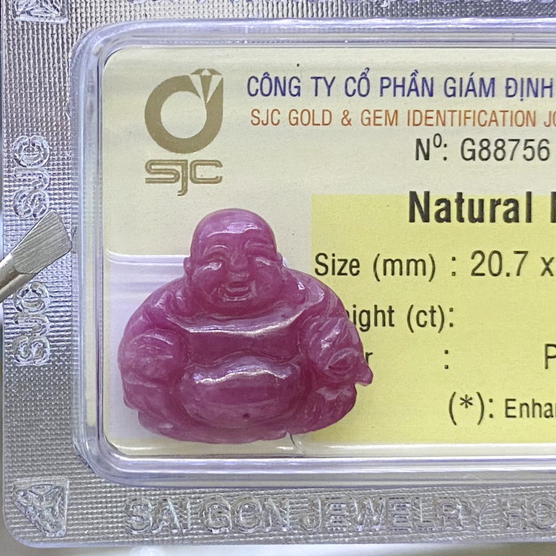 Phật Di Lặc Đá Ruby Kiểm Định Tự Nhiên Phong Thuỷ