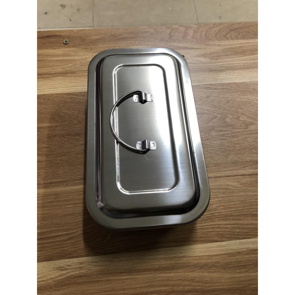 Hộp tiểu phẫu inox có nắp và quai-hộp tiểu (Kích thước: 20cm x 10cm x 5cm)