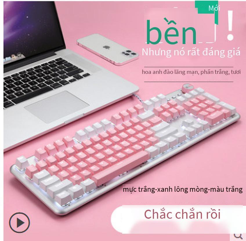 Bàn phím cơ chính tả đôi màu trắng xanh Xinmeng 913 đầy đủ phím không bấm lỗ bàn phím cơ trục đặc biệt cao đa chức năng