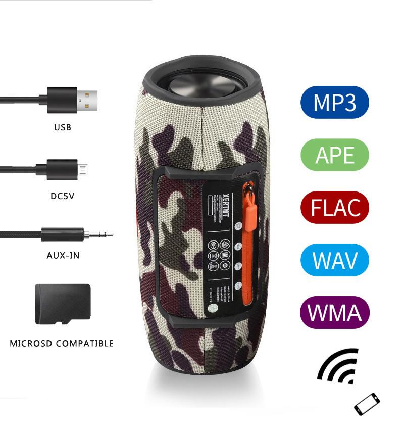 Loa Di Động Caixinha De Som Bluetooth 3600MAh 40W Chống Nước TWS PC MP3 MP4 Cột Bass Điện Thoại Loa Siêu Trầm Boombox USB AUX TF Color: Gray
