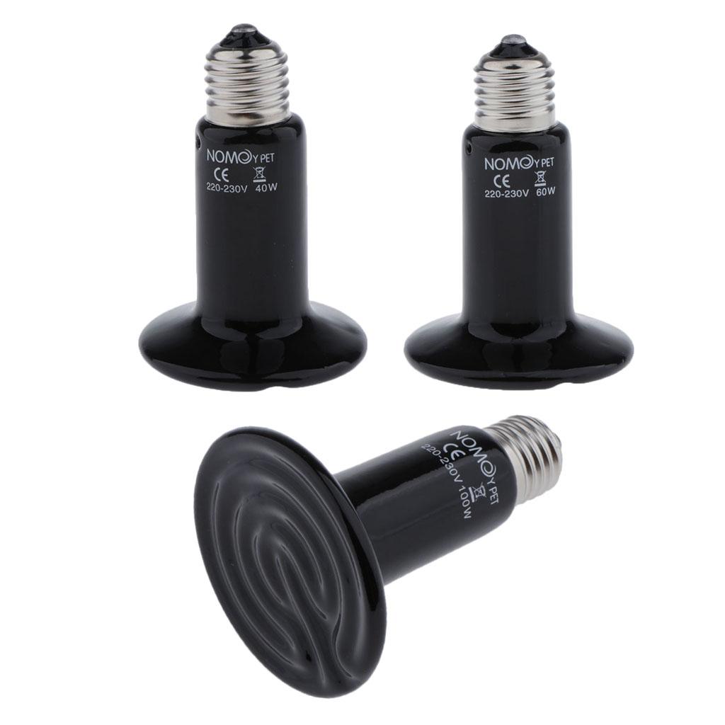 Reptile Infrared Heater Heat Lamp Terrarium Amphibian Screw in E27 Bulb 40W