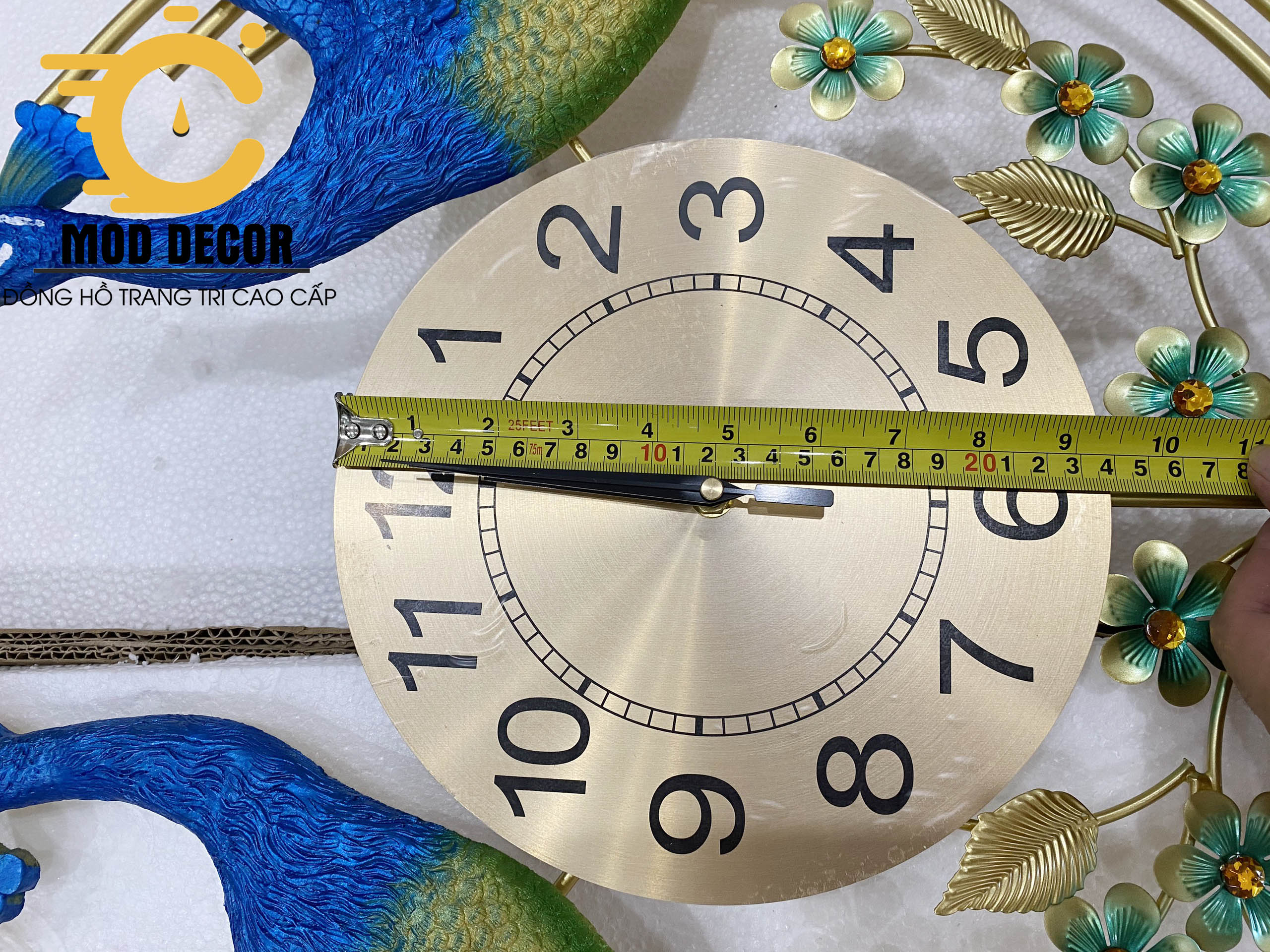 Đồng hồ treo tường kim trôi công đôi 2838 CỠ ĐẠI cho phòng khách rộng