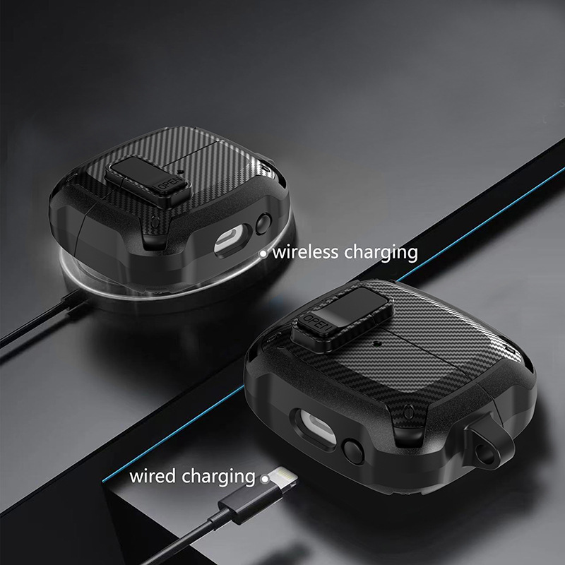 Bao Case Ốp Chống Shock Có Khóa Chống Thất Lạc Rơi Tai Nghe cho Samsung Galaxy Buds 3 / Buds 3 Pro - Hàng Chính Hãng