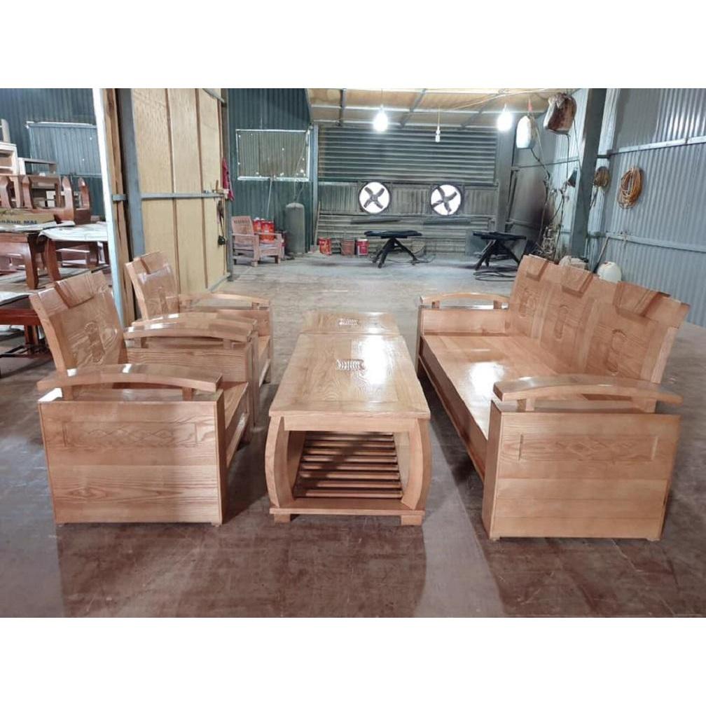 Bàn ghế Phòng Khách gỗ Sồi Nga mẫu số 81