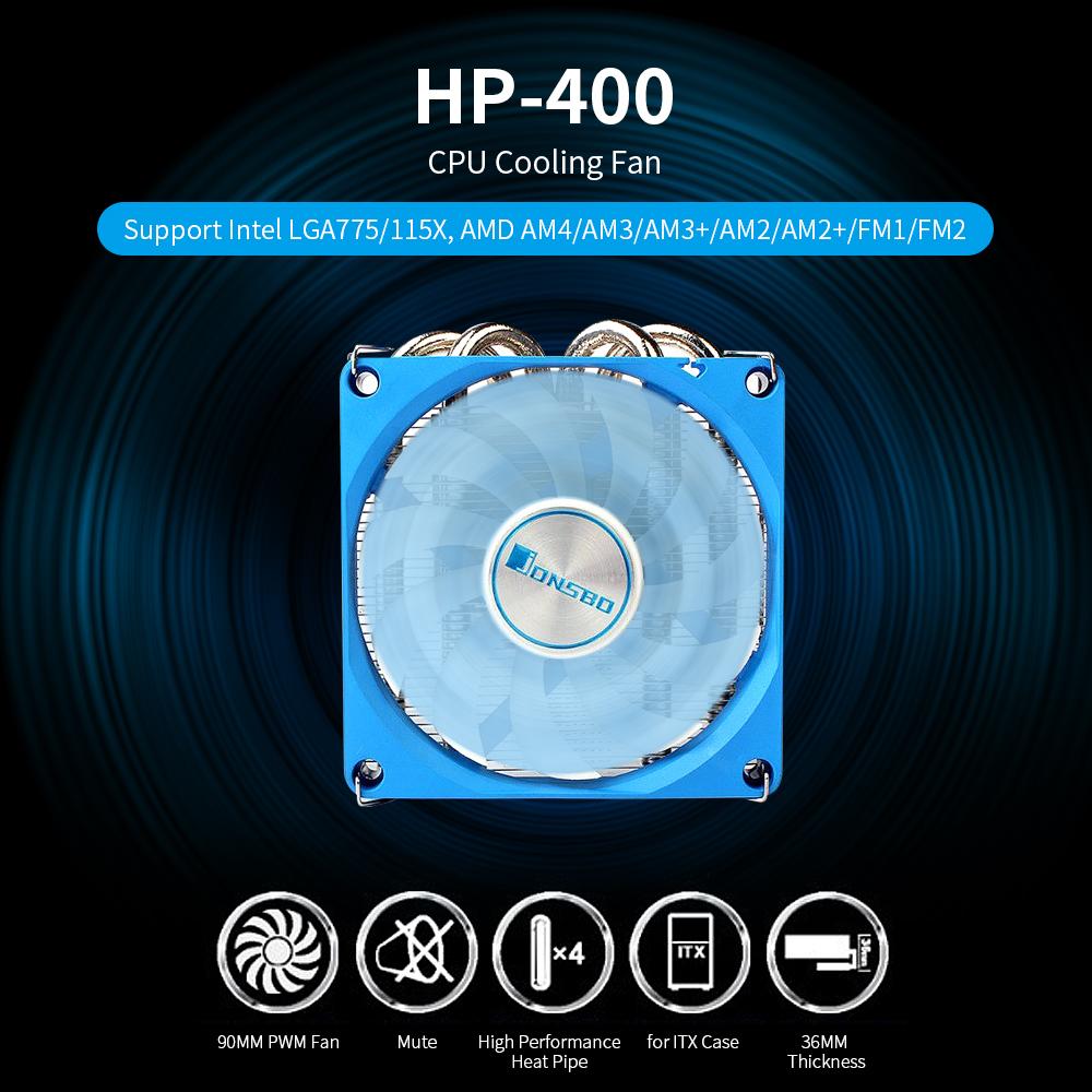 Quạt làm mát CPU Jonsbo HP-400 4 ống tản nhiệt siêu mỏng cho Máy tính