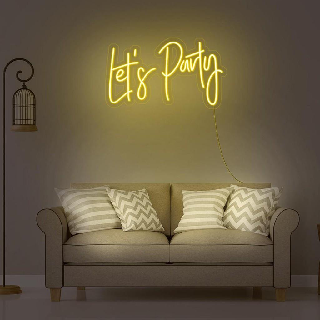 Đèn led neon sign hình Let's Party | Saigonneonart | Sử dụng điện 12V | Chuyên dùng trang trí tường, trang trí phòng ngủ, trang trí nhà , trang trí quán coffee, trang trí cửa hàng