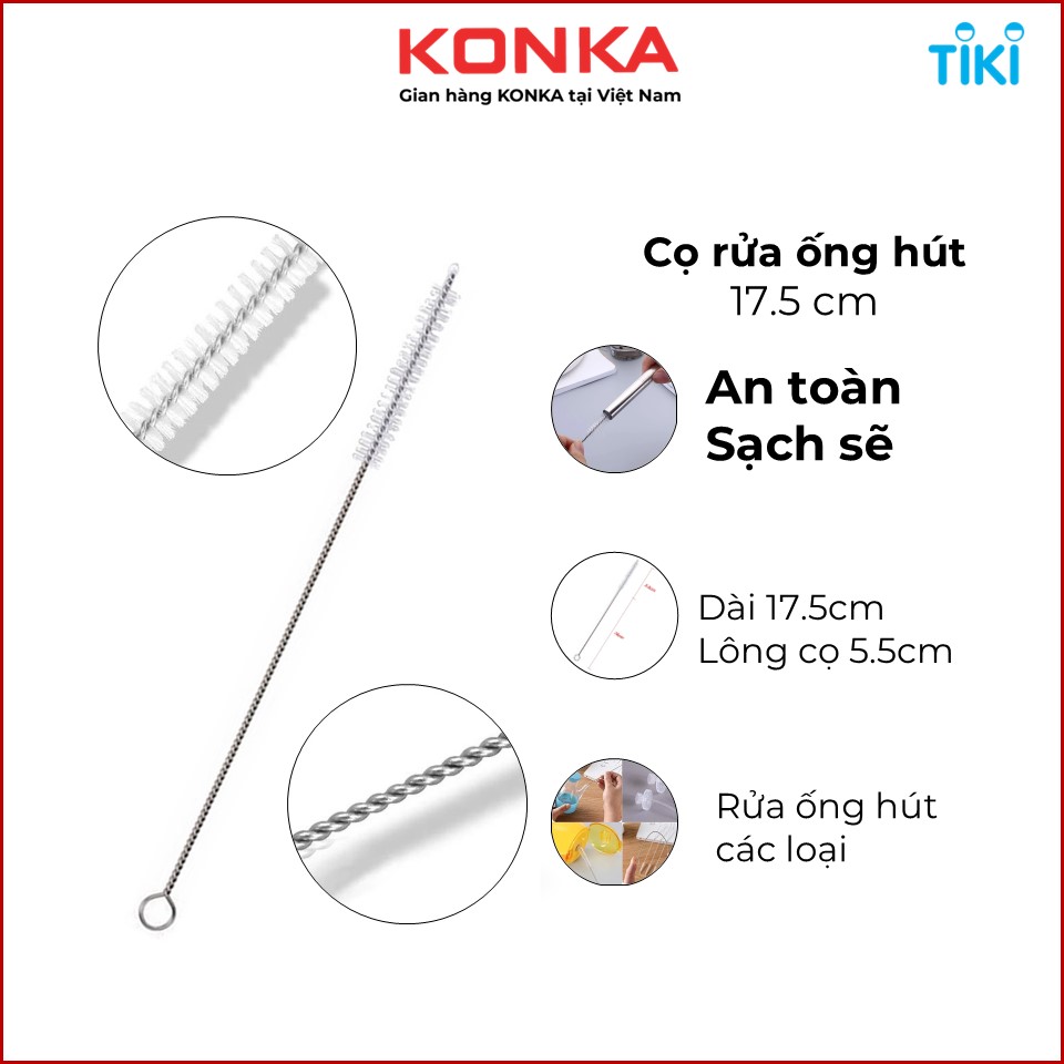 Cọ rửa ống hút bằng thép, dụng cụ cọ ống hút 8mm, dài 17.5cm