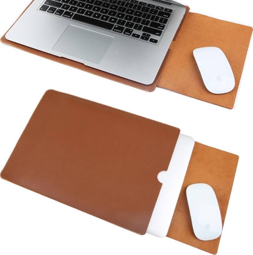 SET 5 SẢN PHẨM GỒM BAO DA, TÚI DA CHỐNG SỐC, DEKSPAD, VÍ ĐỰNG PHỤ KIỆN... CHO MACBOOK, LAPTOP, SURFACE CAO CẤP