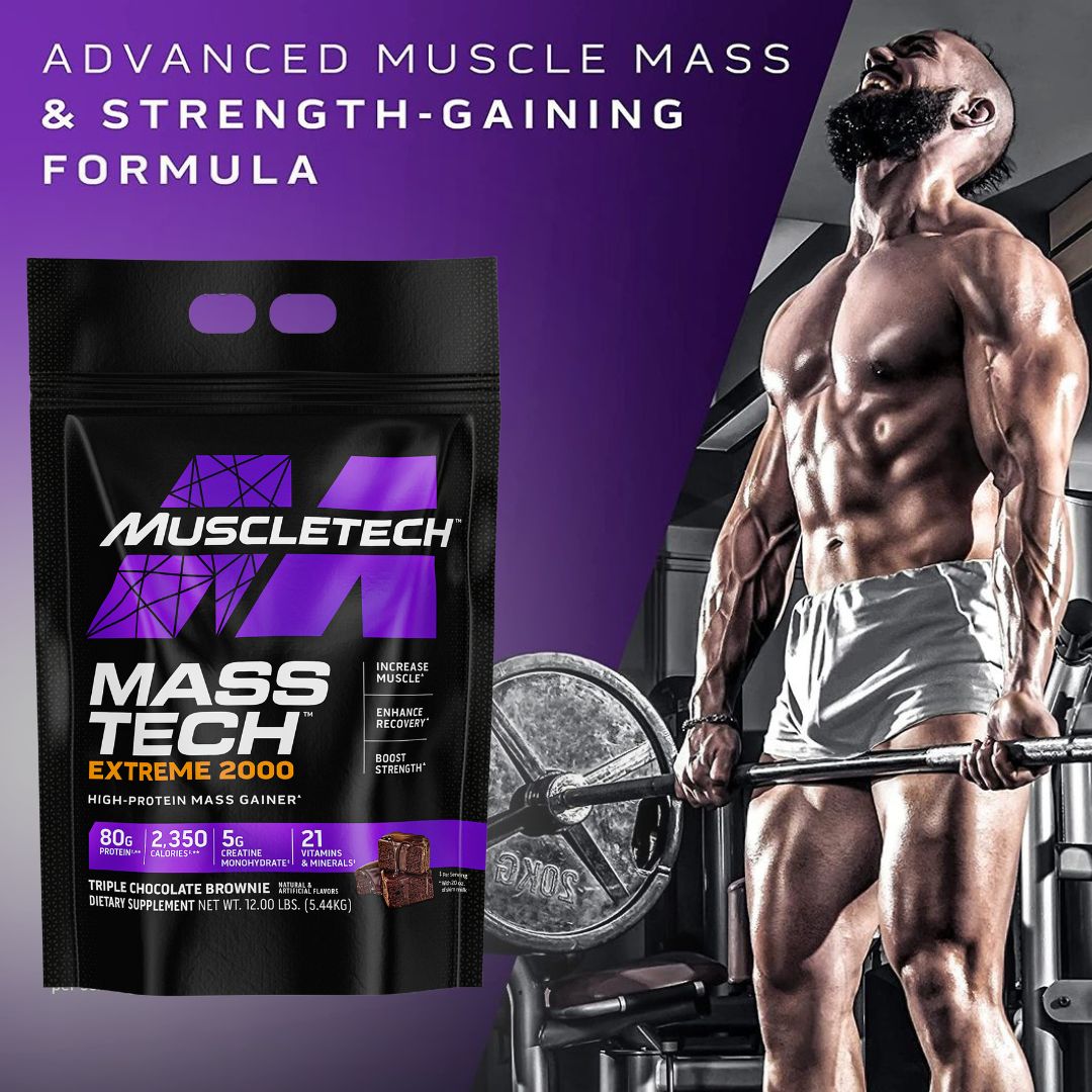 [QUÀ TẶNG] Sữa tăng cân tăng cơ Mass Tech Extreme 2000 Muscletech - vị Triple Chocolate Brownie - Nutrition Depot