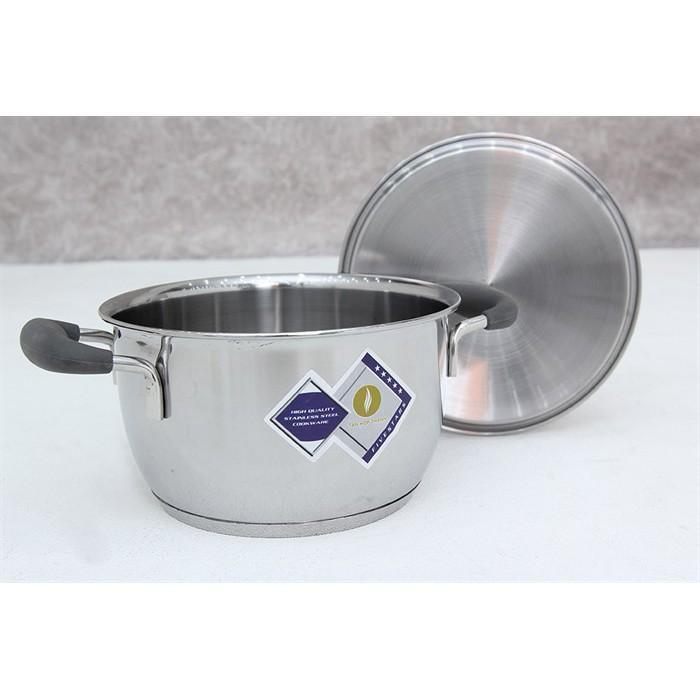 Nồi 3 đáy inox 430 Thân Cool Fivestar Standard quai silicon chống nóng nắp inox