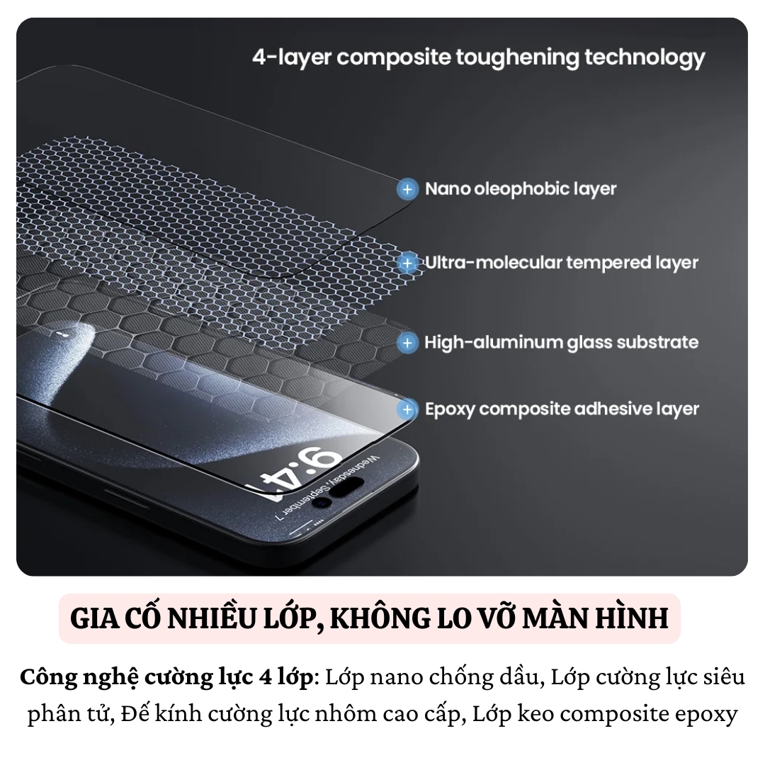 Kính cường lực chống nhìn trộm Full viền kèm khung Nillkin Guardian cho iPhone 16 Pro Max/16 Pro - Hàng nhập khẩu