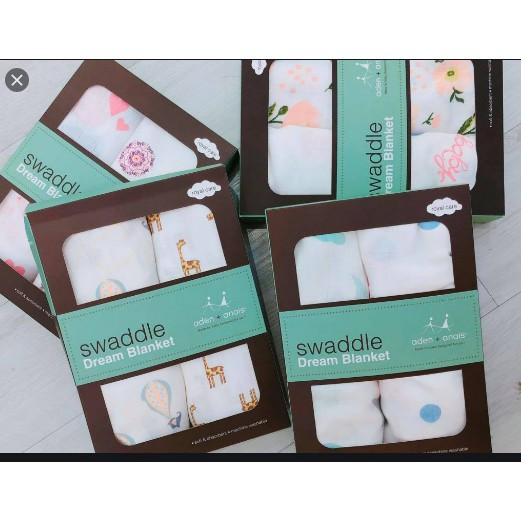 Set 2 Khăn Tắm , Khăn Quấn Sợi Tre Aden Anais Swaddle Cho Bé Loại Cao Cấp