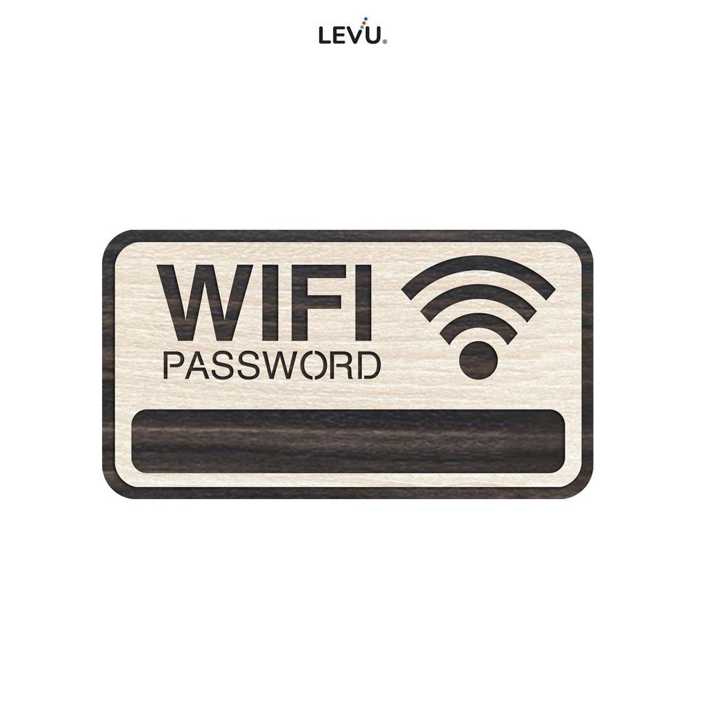 Bảng wifi LEVU TW01 trang trí bằng gỗ khắc laser décor vintage