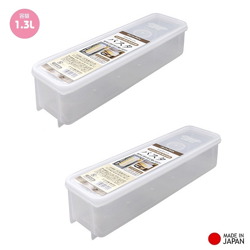 Combo hộp đựng đũa thìa, mỳ ống cất gọn có nắp đậy Sanada 1.3L hàng Made in Japan