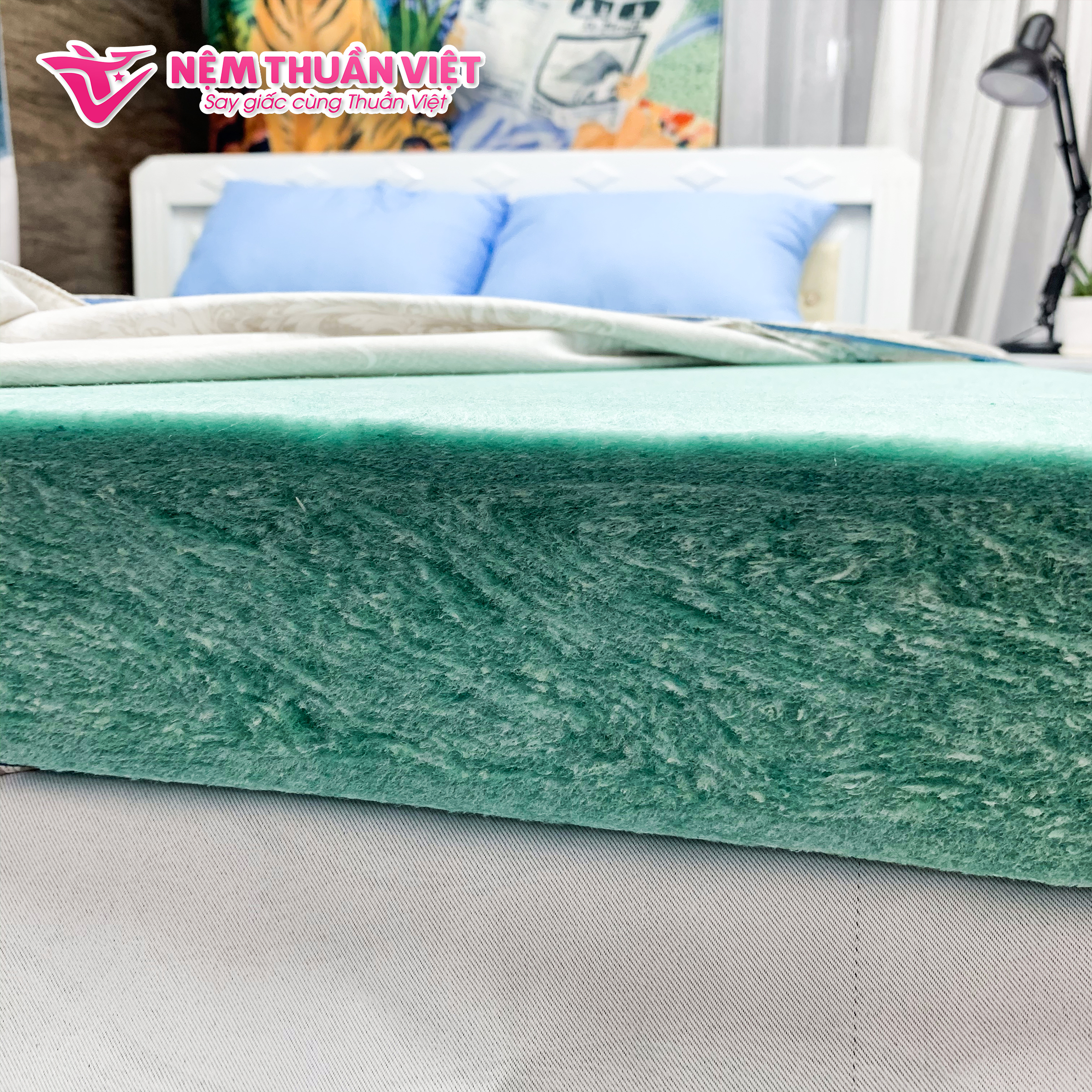 Nệm Bông Ép Gấp 3 Thuần Việt Dominic Cao Cấp, Thoáng Mát, Kháng Khuẩn, Nâng Đỡ Cơ Thể