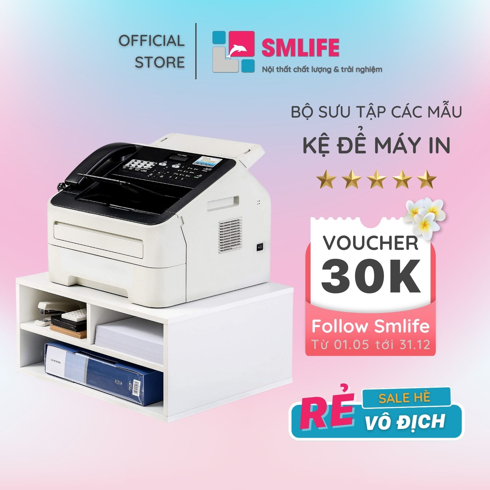 Kệ Để Máy In Tiện Lợi Phong Cách Hiện Đại Thương Hiệu SMLIFE (Nhiều mẫu, có thể đổi Size và màu sắc)