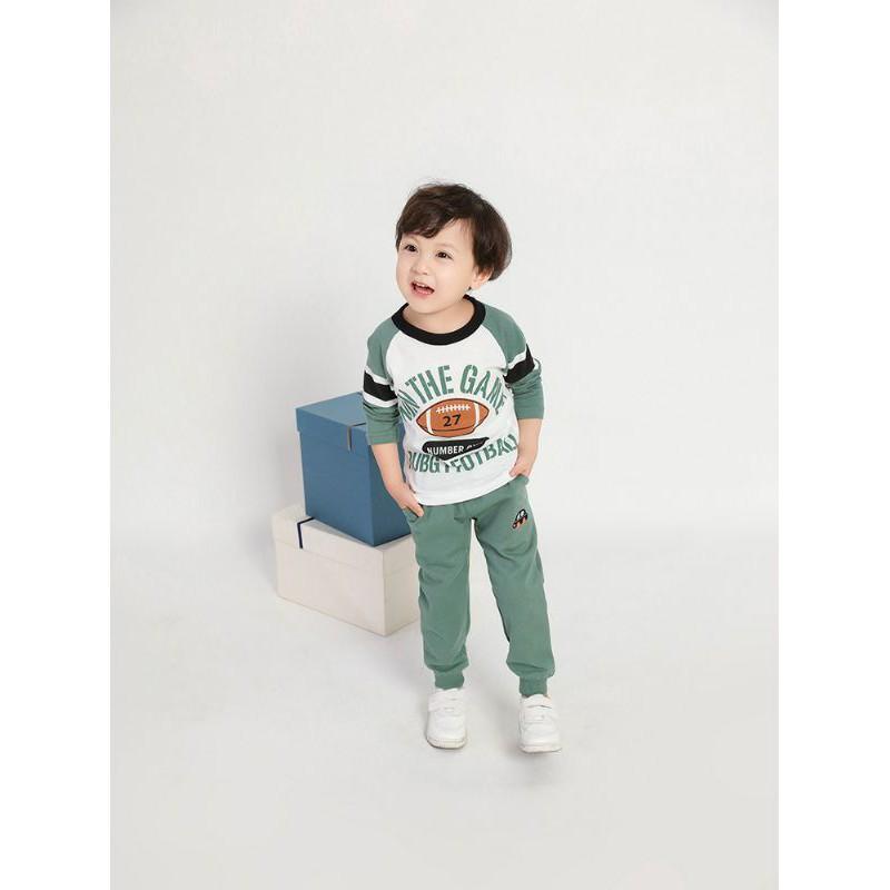 Quần thun bé trai Kotokids quần dài thêu hình ô tô chất cotton hàng xuất Âu Mỹ