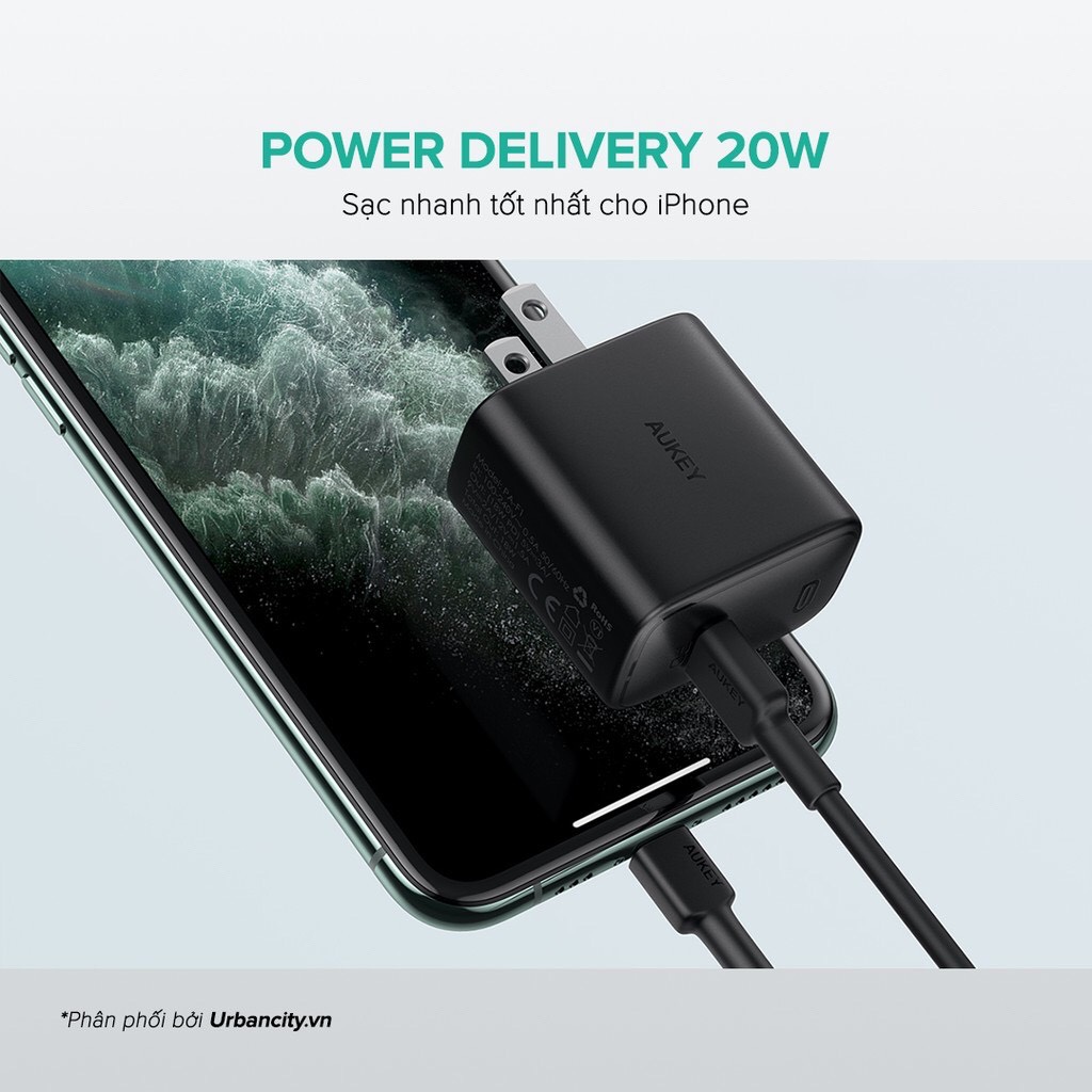 Combo Pin Sạc Dự Phòng AUKEY PB-Y32 PD 10.000 mAh, Sạc Không Dây Chuẩn Qi 10W + Cốc Sạc Nhanh Power Dilivery PA-F1S 20W - Hàng Chính Hãng