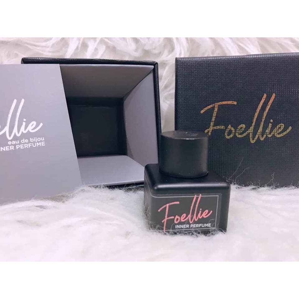 Nước Hoa Vùng Kín Foellie Eau De Bijou  Inner Perfume (Màu đen) - Hương Hoa Hồng Quyến Rũ + Tặng kèm 1 Túi Lưới Rửa Mặt Tạo bọt