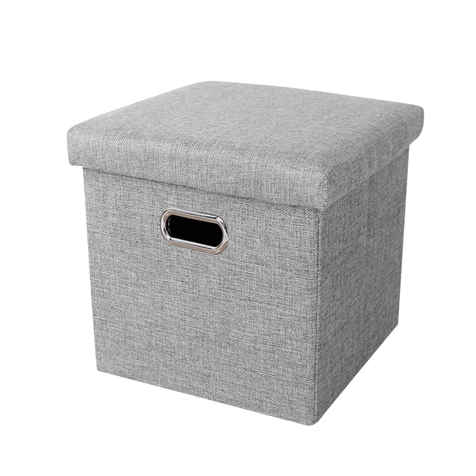 Folding Storage Ottoman Bench Seat Footrest Storage Box for Bedroom