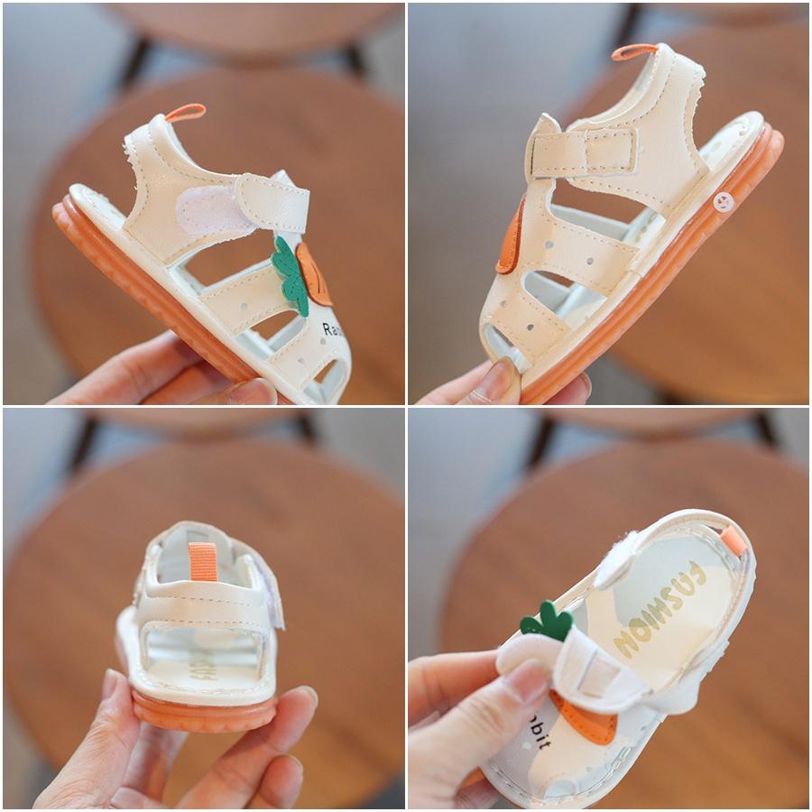 Giày tập đi cho bé trai bé gái Dép Sandal cho bé đế mềm chống trơn trượt có phát tiếng kêu tit tit