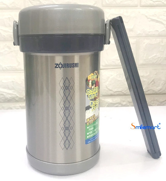 Hộp Cơm Giữ Nhiệt Zojirushi ZOCM-SL-NC09-ST - 3 Ngăn - 840Ml