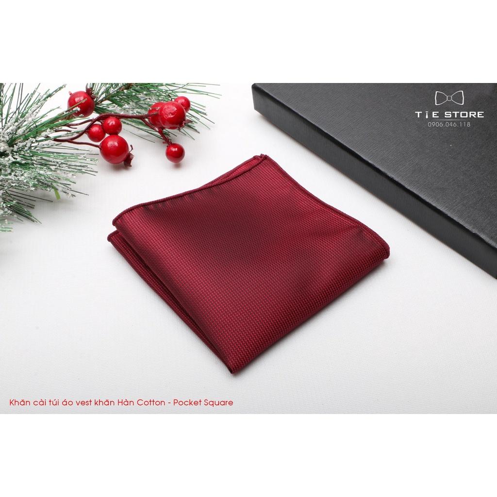 Khăn Cài Túi Áo Vest - Pocket Square, phụ kiện lịch lãm, nhiều mẫu trơn màu