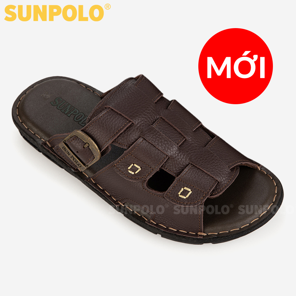 Dép Quai Ngang, Dép Nam Da Bò SUNPOLO SUA022
