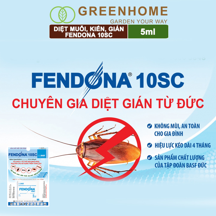 Thuốc diệt muỗi Fendona 10sc, gói 5ml, hiệu quả, không mùi, diệt gián, ruồi,kiến ba khoang, côn trùng