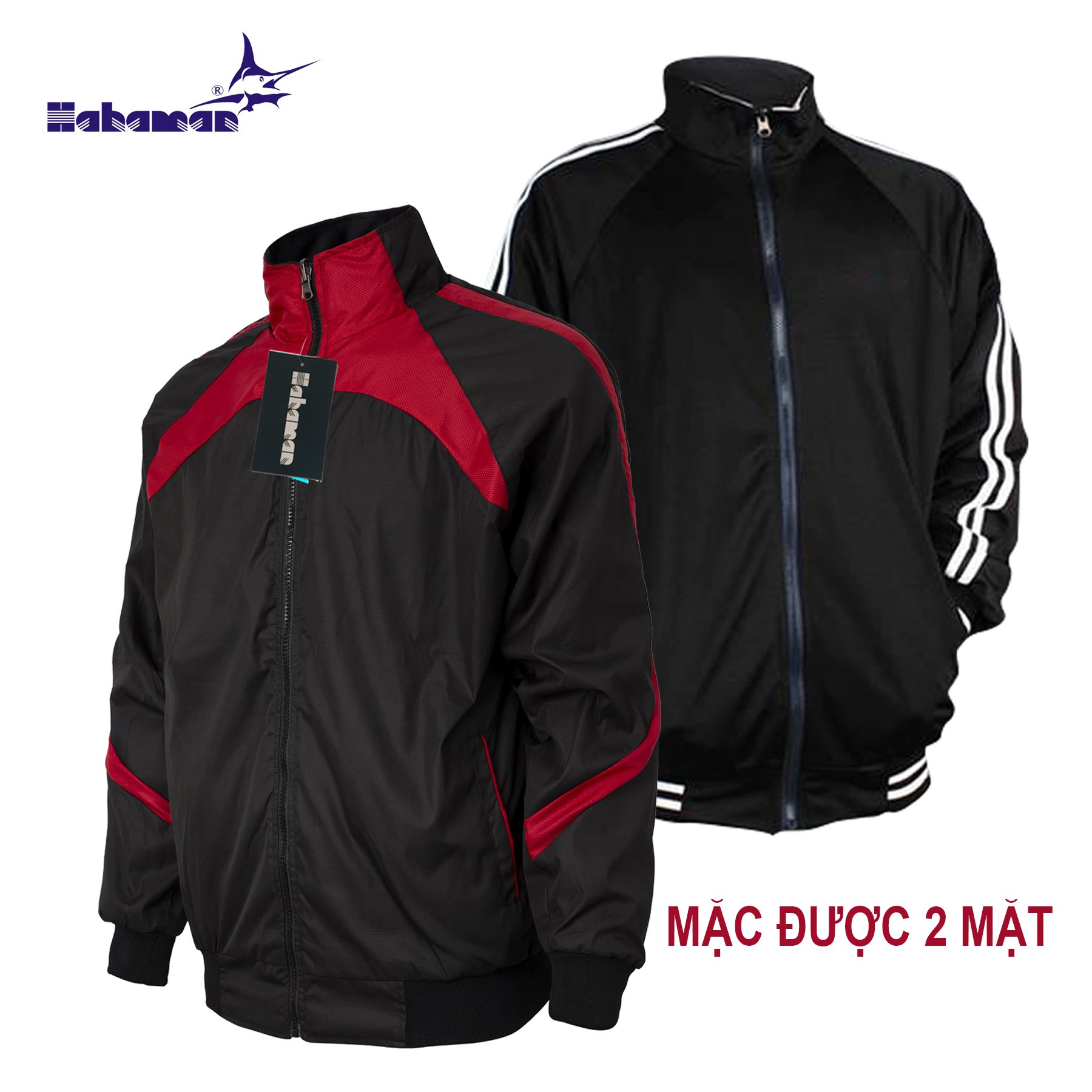 Áo khoác dù nam HAHAMAN mặc 2 mặt phối màu chống thắm giữ ấm AKD2M2001