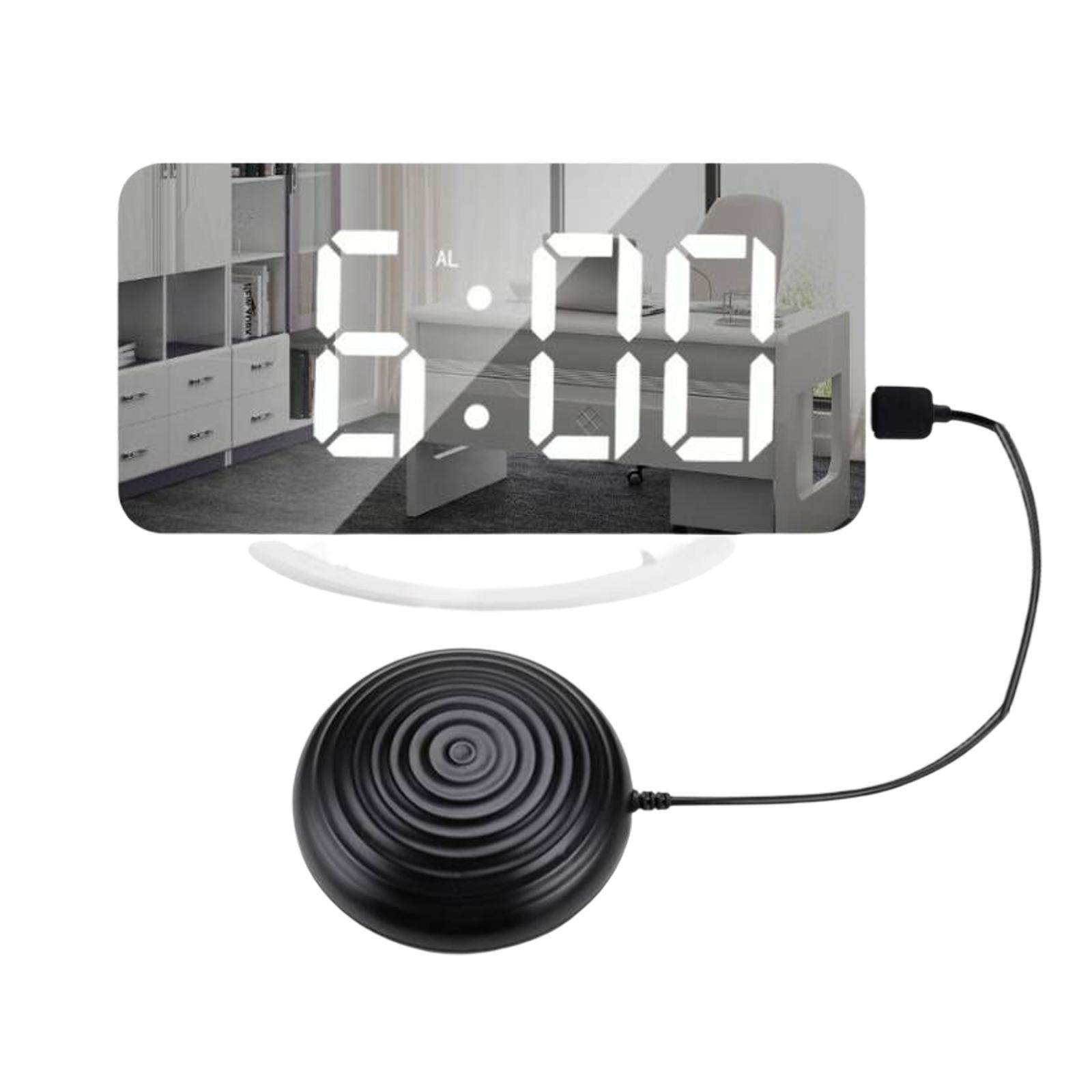 12/24H Loud Alarm Clock Vibrating USB Powered Night Mode Bedroom Seniors