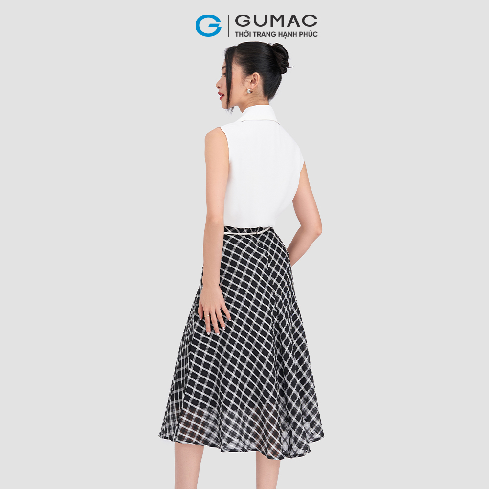 Chân váy caro lưng kiểu GUMAC LVD0306
