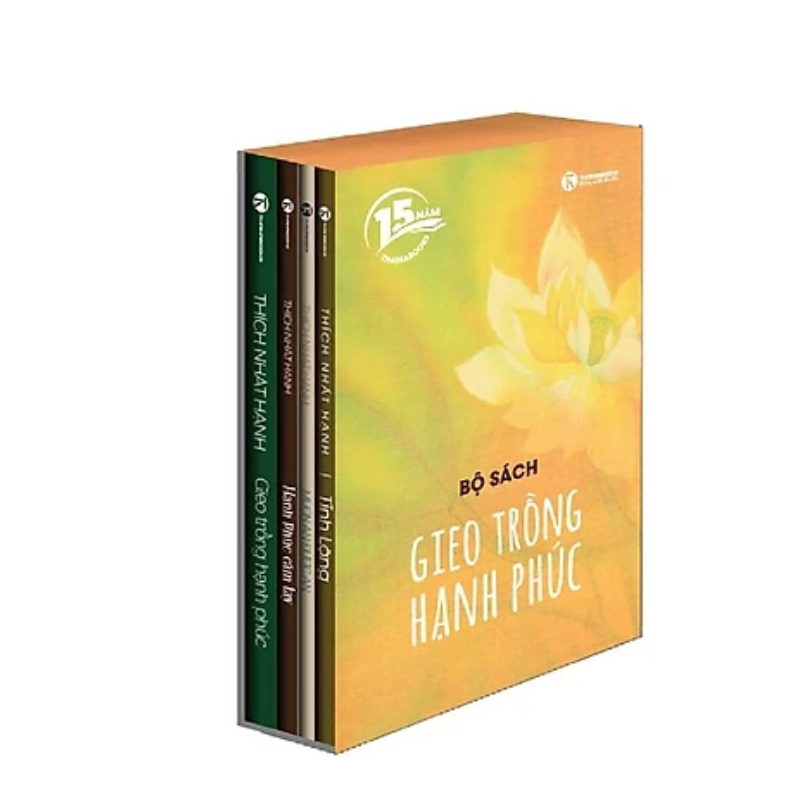 Ấn Bản Kỉ Niệm 15 năm Thaihabooks - Boxset 04 cuốn của thầy Thích Nhất Hạnh  : Hạnh Phúc Cầm Tay + Gieo Trồng Hạnh Phúc + Tĩnh Lặng + Muốn An Được An